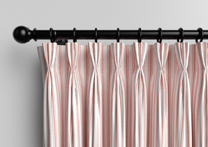 Lace Stripes, Coral - Made to Measure Curtains - Image 11